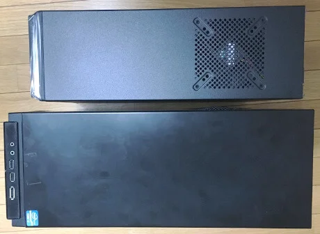 Elite361と前のPCケース比較（上から）