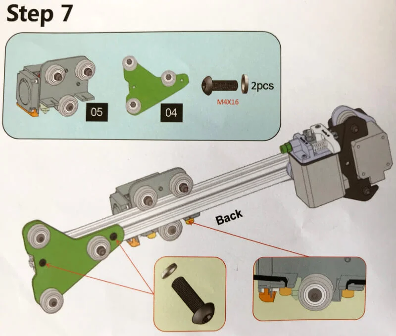 Ender-3xでX軸の棒にスライドさせるためのパーツを付ける