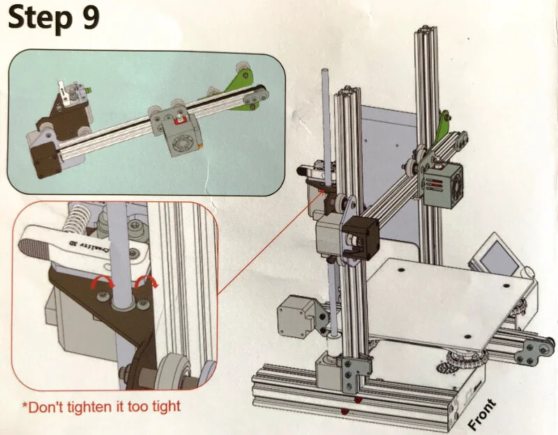 Ender-3xでX軸の棒を支柱に通す