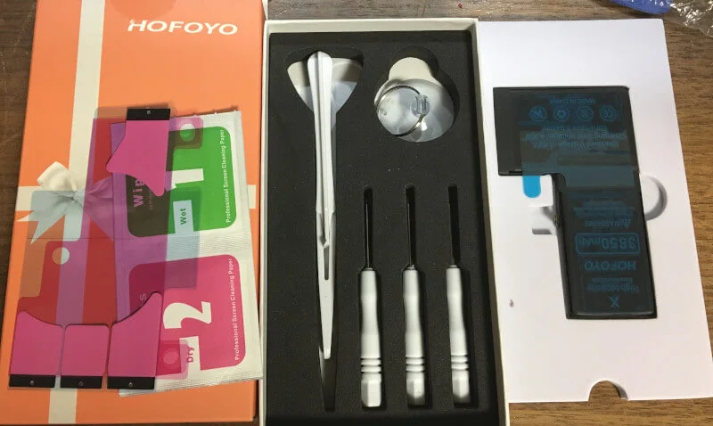 3500mAh iPhone X バッテリー 交换（大容量）、HOFOYO 交換用0サイクルバッテリーiPhone X互換キット バッテリー、説明書と専門標準工具セット