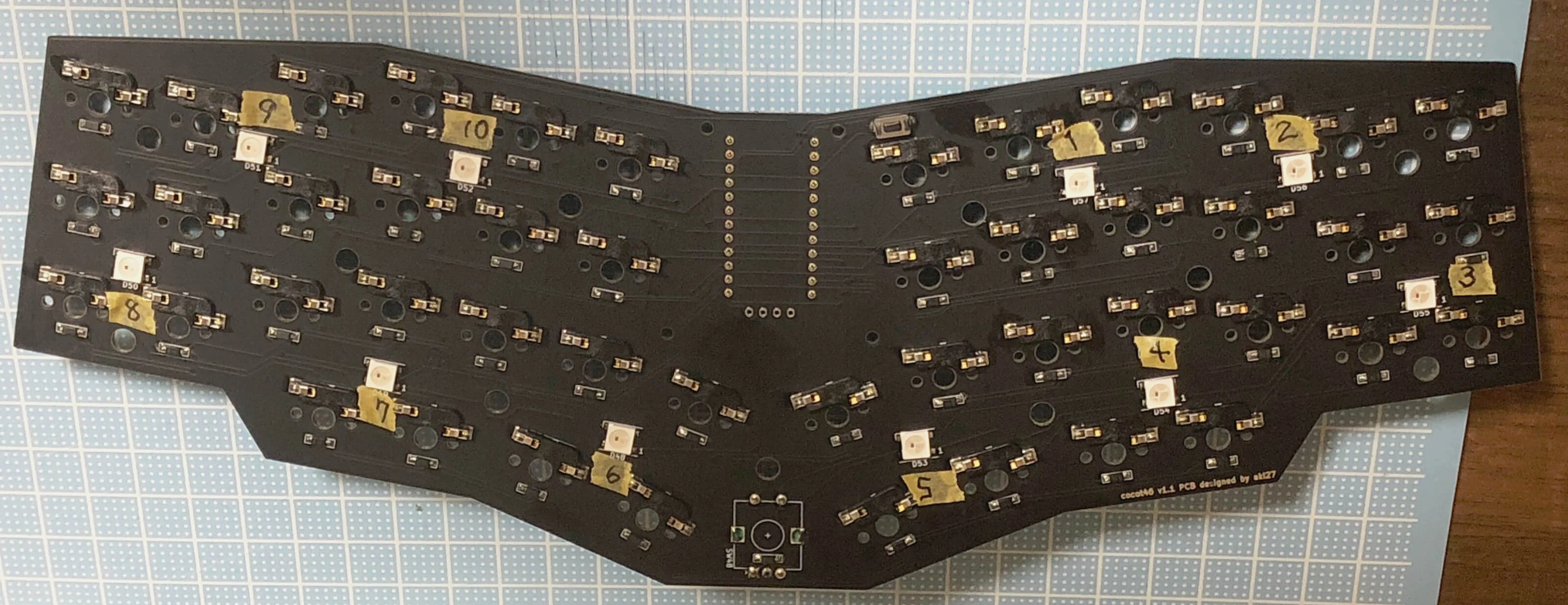 cocot46でLEDのはんだ付け（拡大図）