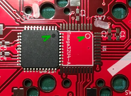 自作キーボードminiaxeでPCBにMPUをはんだ付けする