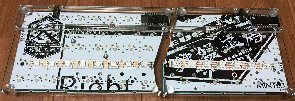 Mint60のアクリルプレートを組み立てる