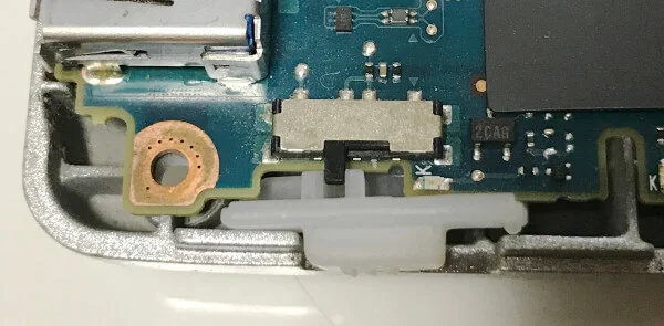 let'snote nx3の電源スイッチ