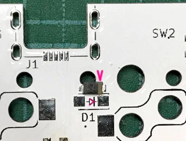 ダイオードの向きを確認する