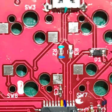自作キーボードminiaxeを作るとき、PCB上だけで導通チェックするパタン2