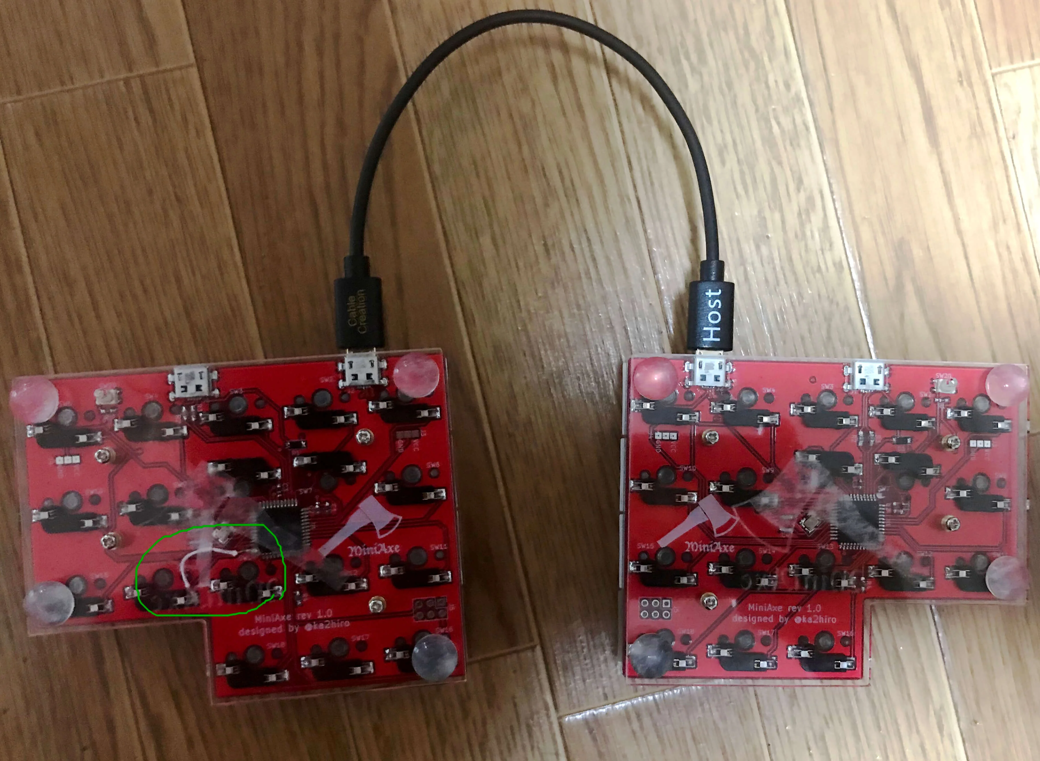 無事完成したminiaxeの裏側