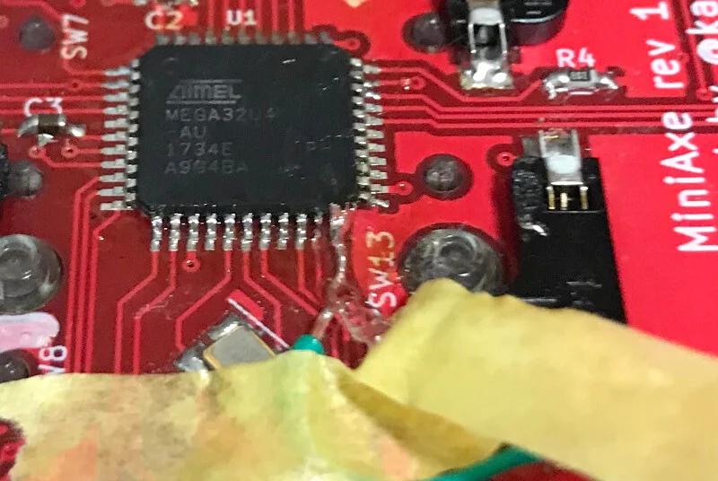 MPUのピン折れ箇所を再度修理