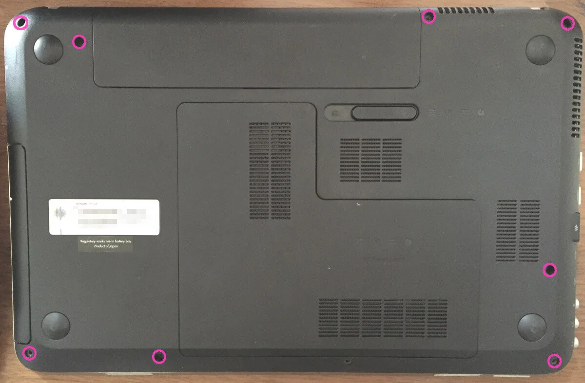 pavillion db6の底面図