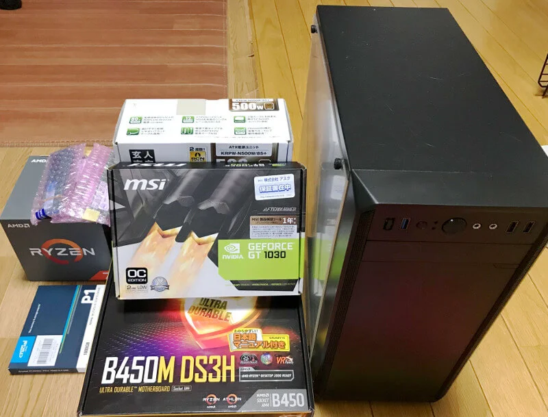 Ryzen7 1700のデスクトップパソコン組み立てに購入したもの