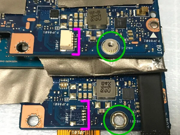 2枚のマザーボードの違い