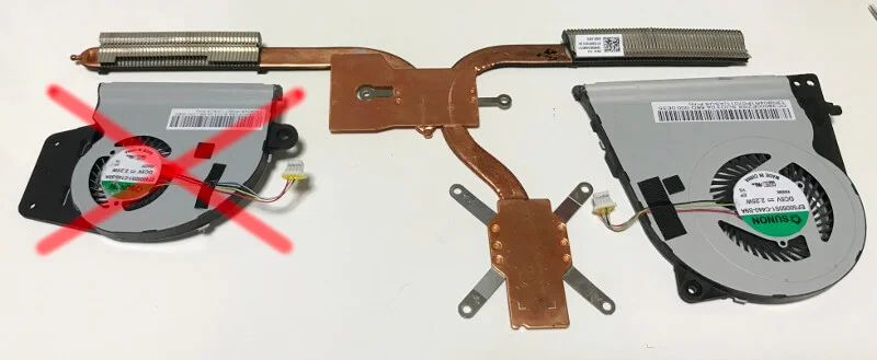 ZENBOOKのUX303Uのヒートシンクとファンの位置